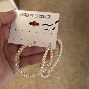 Pearl Hoop Earrings
